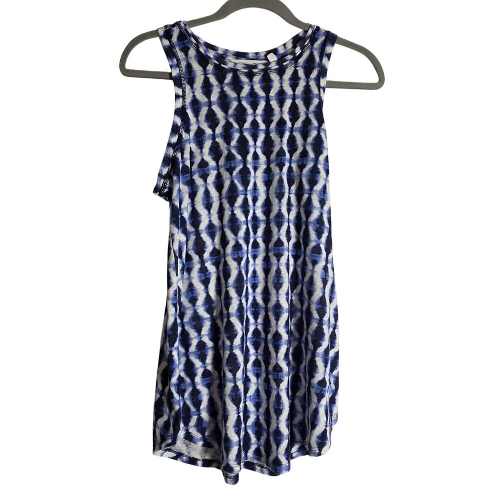 Womens Athleta Blue Tie Dye Tank Small Sleeveless Stretch Casual Athletic Shirt